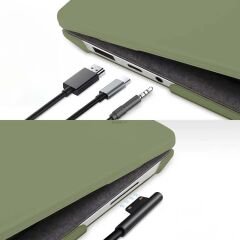 Sneezy Apple Macbook Air M2 Çip A2681 13.6 Inç 2022 Uyumlu Kılıf Vanilla Shield Plastik Kapak Haki - Haki
