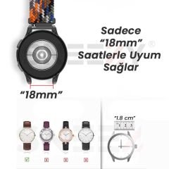 Sneezy Huawei Watch GT 4 41mm İle Uyumlu 18mm FiberLink Manyetik Tokalı Örgü Kordon Koyu Gri - Koyu Gri