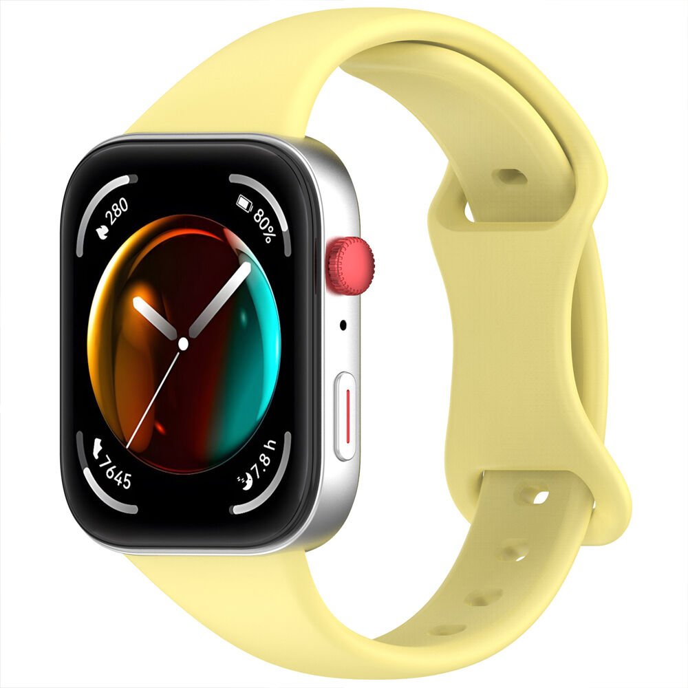 Huawei Watch Fit3 Fit 4 Fit 4 Pro İle Uyumlu İnce Ve Zarif Tasarım Silikon Kordon Kayış Sarı