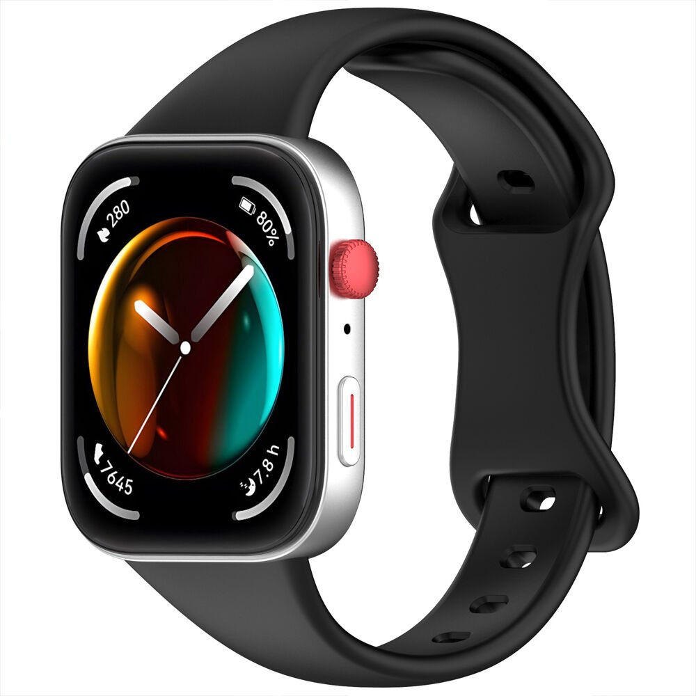 Huawei Watch Fit3 Fit 4 Fit 4 Pro İle Uyumlu İnce Ve Zarif Tasarım Silikon Kordon Kayış Siyah