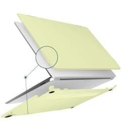 Sneezy Apple Macbook Air M2 Çip A2681 13.6 Inç 2022 Uyumlu Kılıf Vanilla Shield Plastik Kapak Sarı - Sarı