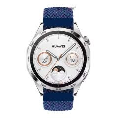 Sneezy Huawei Watch 4 46mm-Watch 4 Pro 22mm Uyumlu Metal Klips Solo Fiberlink Örgü Kordon Mavi Gökkuşağı