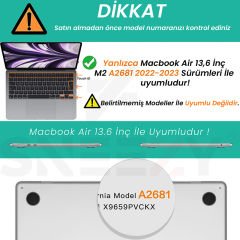 Sneezy Apple Macbook Air M2 Çip A2681 13.6 Inç 2022 Uyumlu Kılıf Vanilla Shield Plastik Kapak Su Yeşili - Su yeşili