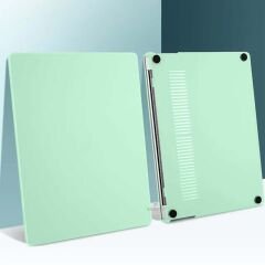 Sneezy Apple Macbook Air M2 Çip A2681 13.6 Inç 2022 Uyumlu Kılıf Vanilla Shield Plastik Kapak Su Yeşili - Su yeşili
