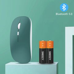 Tüm İpad Modelleri İle Uyumlu Pilli Sessiz Mouse Bluetooth Kablosuz Mouse Fare Haki