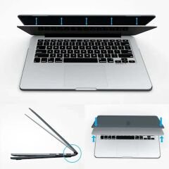 Macbook Pro 2021/23 16,2 İnç Uyumlu M1-M2 Çip A2485 A2780 İle Uyumlu Parlak Diamond Dust Simli Kılıf Şeffaf - Şeffaf