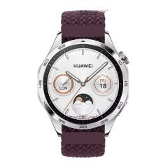 Sneezy Huawei Watch 4 46mm-Watch 4 Pro 22mm Uyumlu Metal Klips Solo Fiberlink Örgü Kordon Mürdüm - Mürdüm