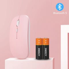 Tüm İpad Modelleri İle Uyumlu Pilli Sessiz Mouse Bluetooth Kablosuz Mouse Fare Pembe