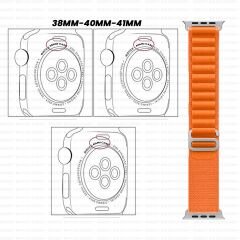 Apple Watch 38mm 40mm 41mm Seri 1 2 3 4 5 6 7 8 Se Uyumlu Frost Alpine Loop Kordon Turuncu