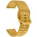 Redmi watch 5 Lite 5 Active İle Uyumlu Dalga Desenli Tokalı Yumusaş Soft Silikon Kordon Sarı