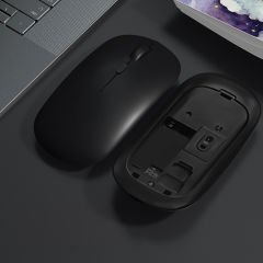 Tüm İpad Modelleri İle Uyumlu Pilli Sessiz Mouse Bluetooth Kablosuz Mouse Fare Siyah