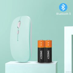 Tüm İpad Modelleri İle Uyumlu Pilli Sessiz Mouse Bluetooth Kablosuz Mouse Fare Turkuaz