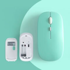 Tüm İpad Modelleri İle Uyumlu Pilli Sessiz Mouse Bluetooth Kablosuz Mouse Fare Turkuaz