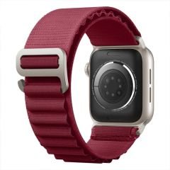 Apple Watch 42mm 44mm 45mm Seri 1 2 3 4 5 6 7 8 Se Uyumlu Frost Alpine Loop Kordon Bordo