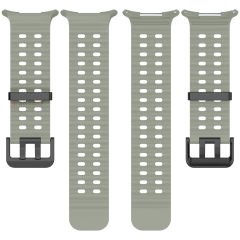 Samsung Galaxy Watch 7 Ultra İle Uyumlu AirFlow Metal Tokalı Yumuşak Soft Silikon Kordon Yeşil