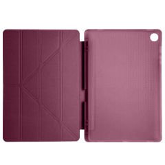 Samsung Tab A8 X200 10.5 İnç Katlanabilir Kalemlikli Standlı Akıllı Kılıf Mürdüm - Mürdüm