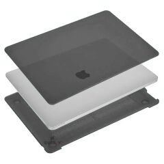 Sneezy Macbook Air M1 Çip Uyumlu A2337 A1932 A2179 13.3″ İle Uyumlu Slate Matte Guard Macbook Kılıfı Siyah - Siyah