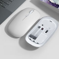 Tüm Samsung Tablet İle Uyumlu Pilli Sessiz Mouse Bluetooth Kablosuz Mouse Fare Beyaz
