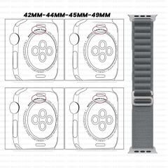 Apple Watch 42mm 44mm 45mm Seri 1 2 3 4 5 6 7 8 Se Uyumlu Frost Alpine Loop Kordon Gri