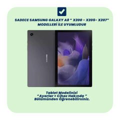 Samsung Tab A8 X200 10.5 İnç Katlanabilir Kalemlikli Standlı Akıllı Kılıf Pembe - Pembe