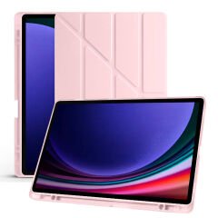 Samsung Tab A8 X200 10.5 İnç Katlanabilir Kalemlikli Standlı Akıllı Kılıf Pembe - Pembe