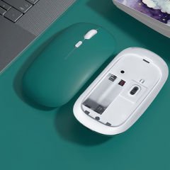 Tüm Samsung Tablet İle Uyumlu Pilli Sessiz Mouse Bluetooth Kablosuz Mouse Fare Haki