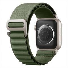 Apple Watch 42mm 44mm 45mm Seri 1 2 3 4 5 6 7 8 Se Uyumlu Frost Alpine Loop Kordon Haki