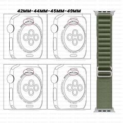 Apple Watch 42mm 44mm 45mm Seri 1 2 3 4 5 6 7 8 Se Uyumlu Frost Alpine Loop Kordon Haki