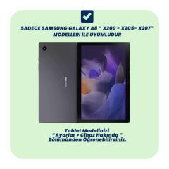 Samsung Tab A8 X200 10.5 İnç Katlanabilir Kalemlikli Standlı Akıllı Kılıf Yeşil - Yeşil