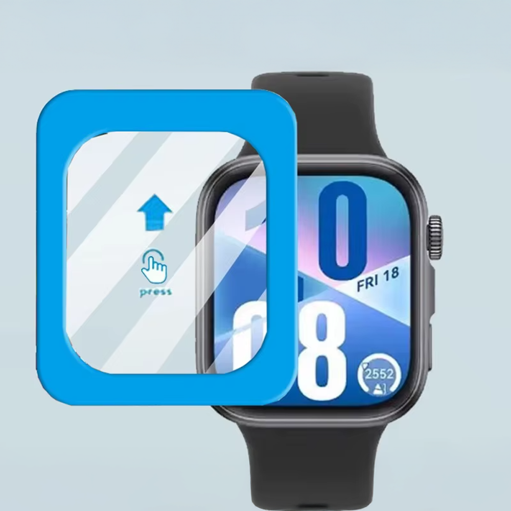 Huawei Watch Fit 4 Pro İle Uyumlu Kolay Takılabilir Takma Aparatlı Temperli Cam Ekran Koruyucu