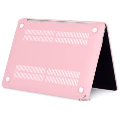 Sneezy Macbook Pro M1 M2 Çip 13.3″ A2338 A2289 İle Uyumlu Slate Matte Guard Macbook Kılıfı Pembe - Pembe