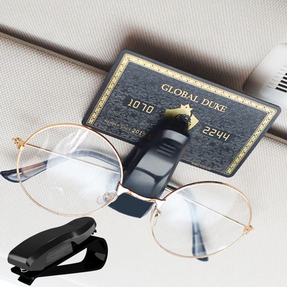 Araç İçi Gözlük Tutucu Kart Tutucu Minimalist Yaylı Klips Oto Gözlük Tutucu