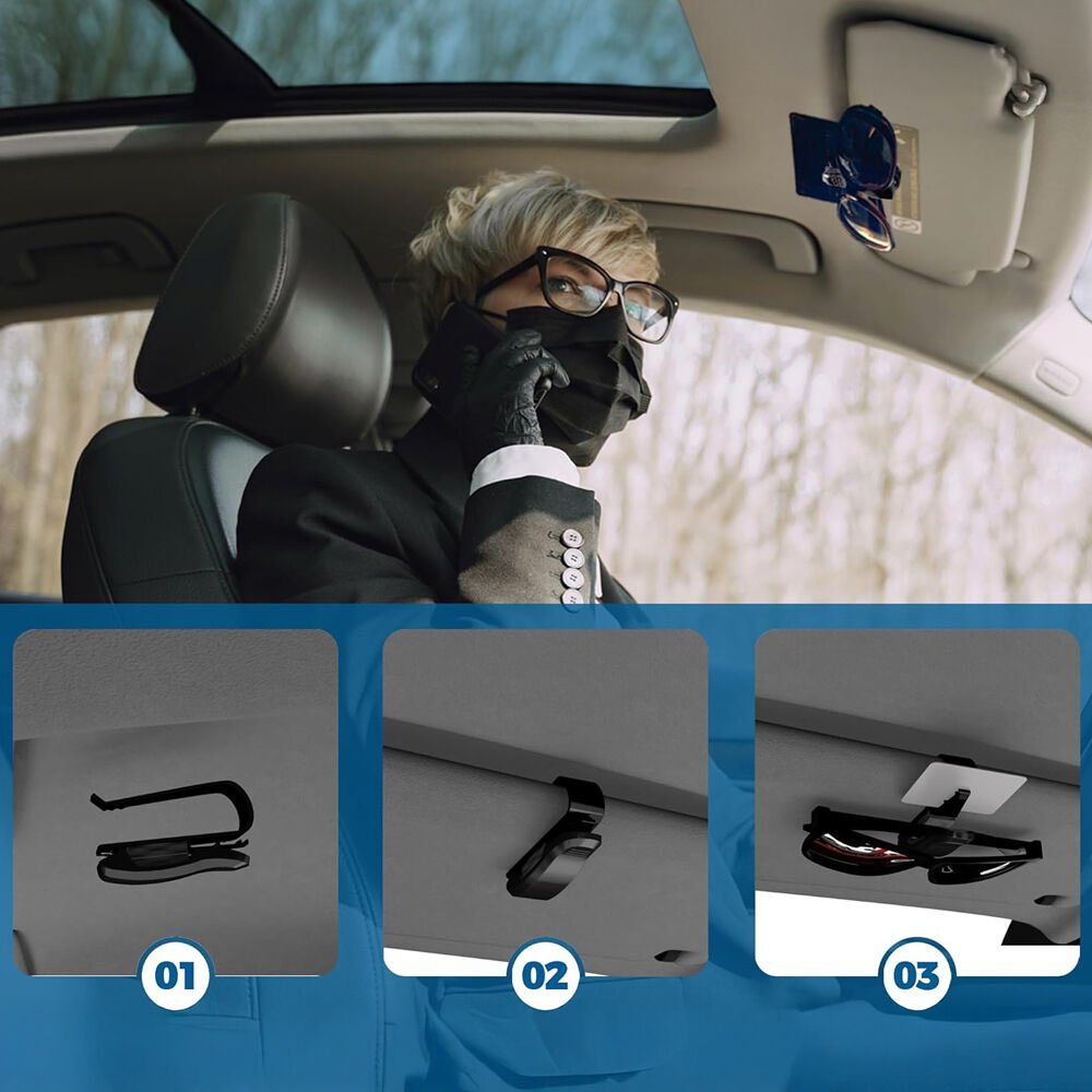 Araç İçi Gözlük Tutucu Kart Tutucu Minimalist Yaylı Klips Oto Gözlük Tutucu
