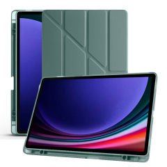 Samsung Tab S6 Lite P610 10.4 İnç Katlanabilir Kalemlikli Standlı Akıllı Kılıf Haki - Haki