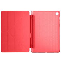 Samsung Tab S6 Lite P610 10.4 İnç Katlanabilir Kalemlikli Standlı Akıllı Kılıf Kırmızı - Kırmızı