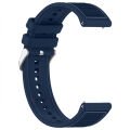 Sneezy Huawei Watch GT6 46mm İle Uyumlu Metal Tokalı Dikiş Desenli Dokuma Silikon Kordon Lacivert