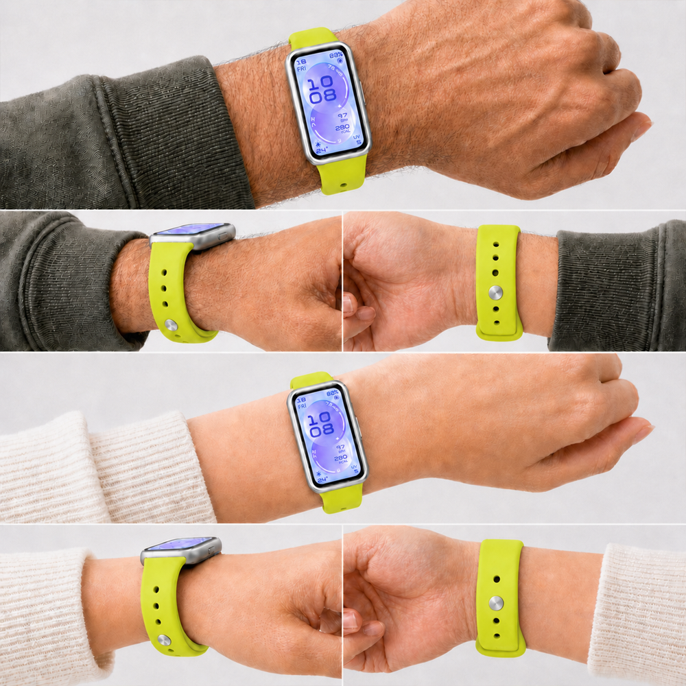 Huawei Band 11 Ve Band 11 Pro Uyumlu Klasik Silikon Kordon Yumuşak Soft Spor Saat Yeşil