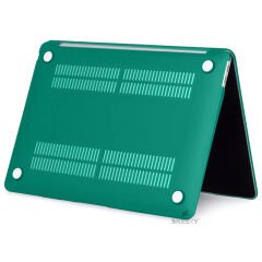 Sneezy Macbook Air M2 Çip A2681 13.6 Inç 2022 İle Uyumlu Slate Matte Guard Macbook Kılıfı Koyu Yeşil - Koyu Yeşil