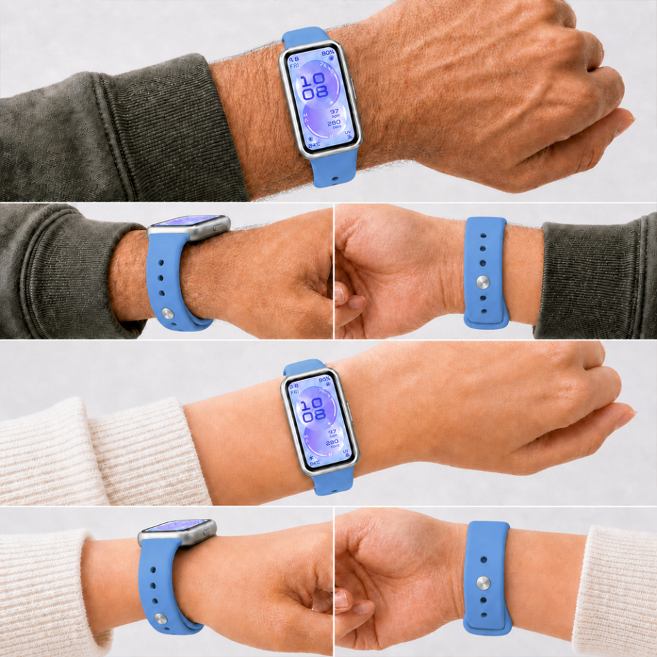 Huawei Band 11 Ve Band 11 Pro Uyumlu Klasik Silikon Kordon Yumuşak Soft Spor Saat Mavi