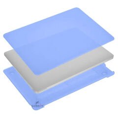 Sneezy Macbook Air M2 Çip A2681 13.6 Inç 2022 İle Uyumlu Slate Matte Guard Macbook Kılıfı Mavi - Mavi