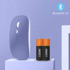 Tüm Huawei Tablet İle Uyumlu Pilli Sessiz Mouse Bluetooth Kablosuz Mouse Fare Lavanta