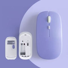 Tüm Huawei Tablet İle Uyumlu Pilli Sessiz Mouse Bluetooth Kablosuz Mouse Fare Lavanta