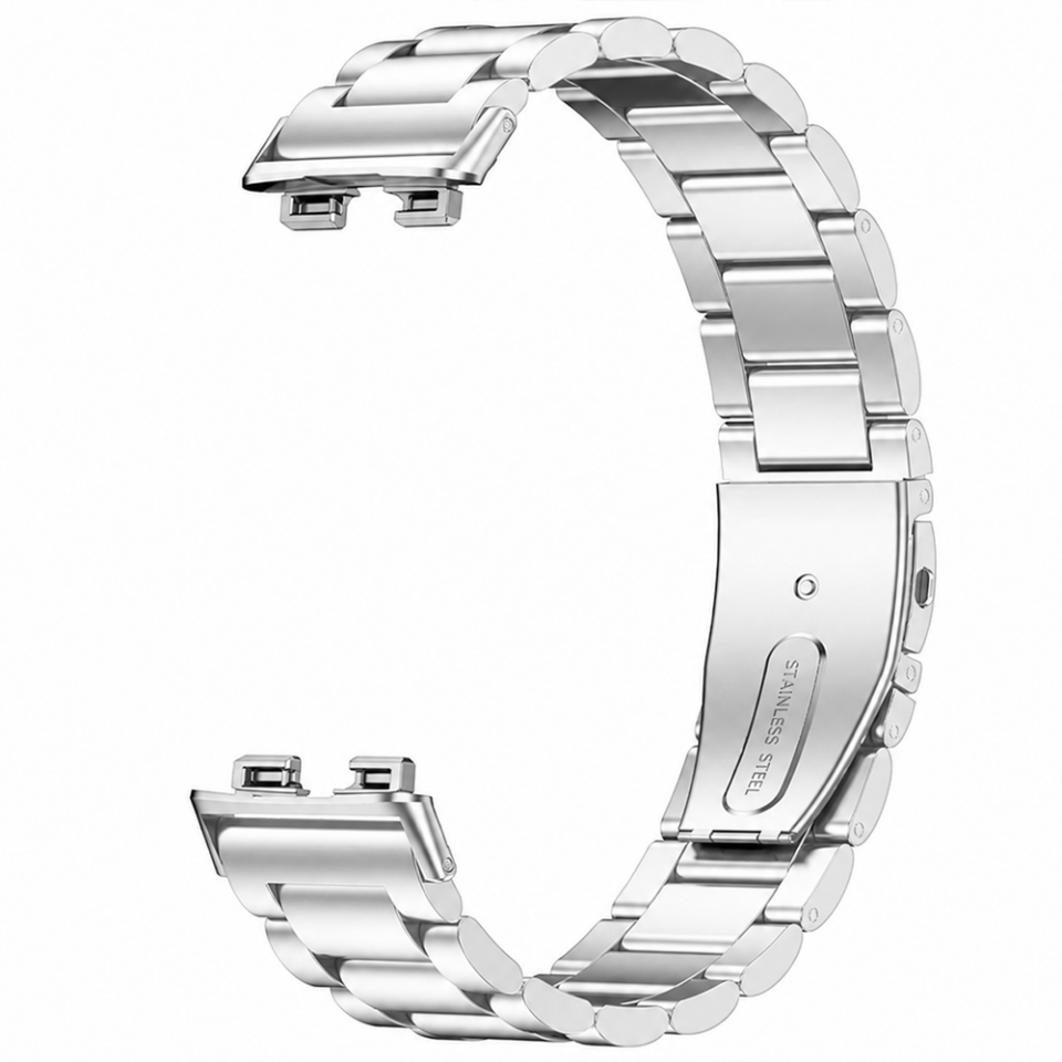 Huawei Band 11 / 11 Pro Uyumlu Kordon Paslanmaz Döküm Çelik Metal Baklalı Kordon