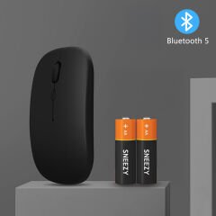 Tüm Huawei Tablet İle Uyumlu Pilli Sessiz Mouse Bluetooth Kablosuz Mouse Fare Siyah