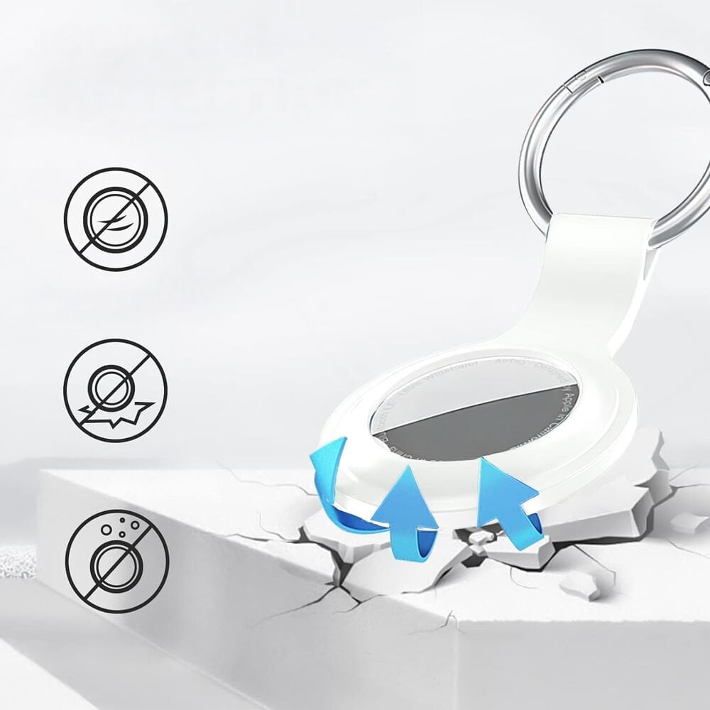 Apple AirTag Uyumlu Silikon Koruyucu Anahtarlık Arkası Kapalı Düşmez Yıkanabilir