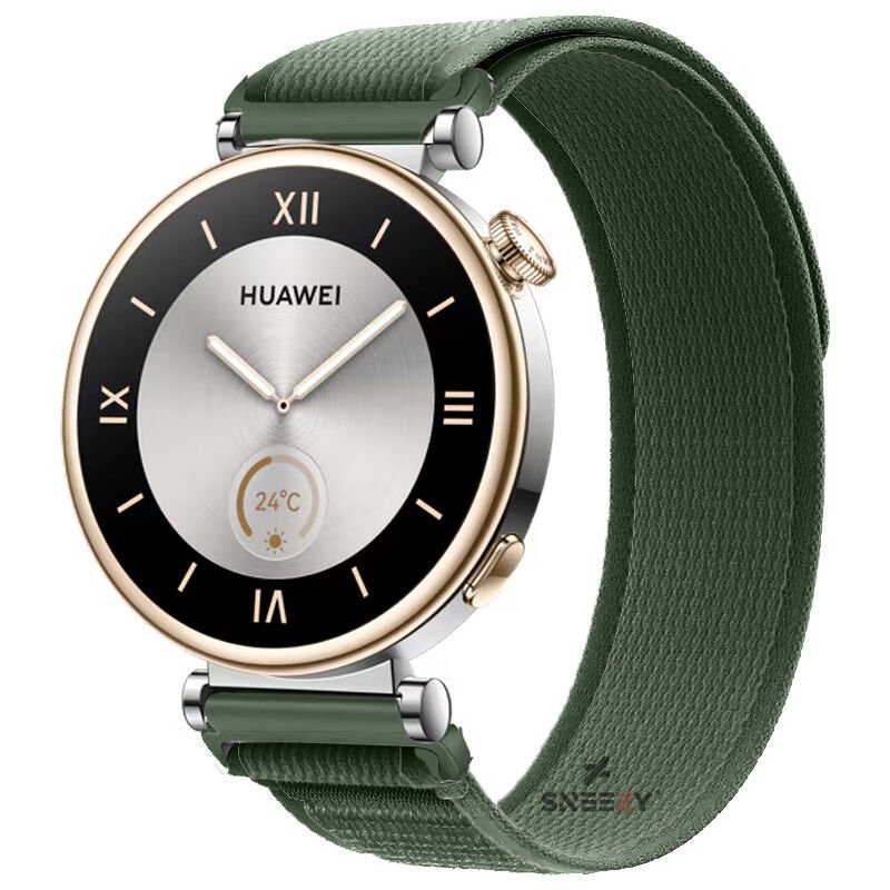 Huawei Watch GT4 41mm Uyumlu Kordon Trail Loop Cırtlı Yumuşak Kumaş Şık Kordon Haki
