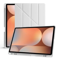 Samsung Galaxy Tab S10 Plus X820 12.4 İnç Katlanabilir Kalemlikli Standlı Akıllı Kılıf Gri