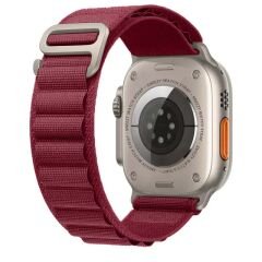 Apple Watch 49mm Ultra Seri Uyumlu Frost Alpine Loop Kordon Bordo