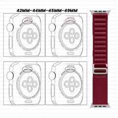 Apple Watch 49mm Ultra Seri Uyumlu Frost Alpine Loop Kordon Bordo
