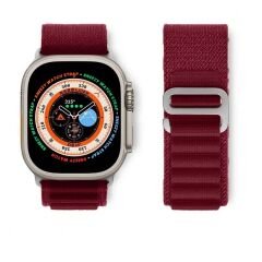 Apple Watch 49mm Ultra Seri Uyumlu Frost Alpine Loop Kordon Bordo